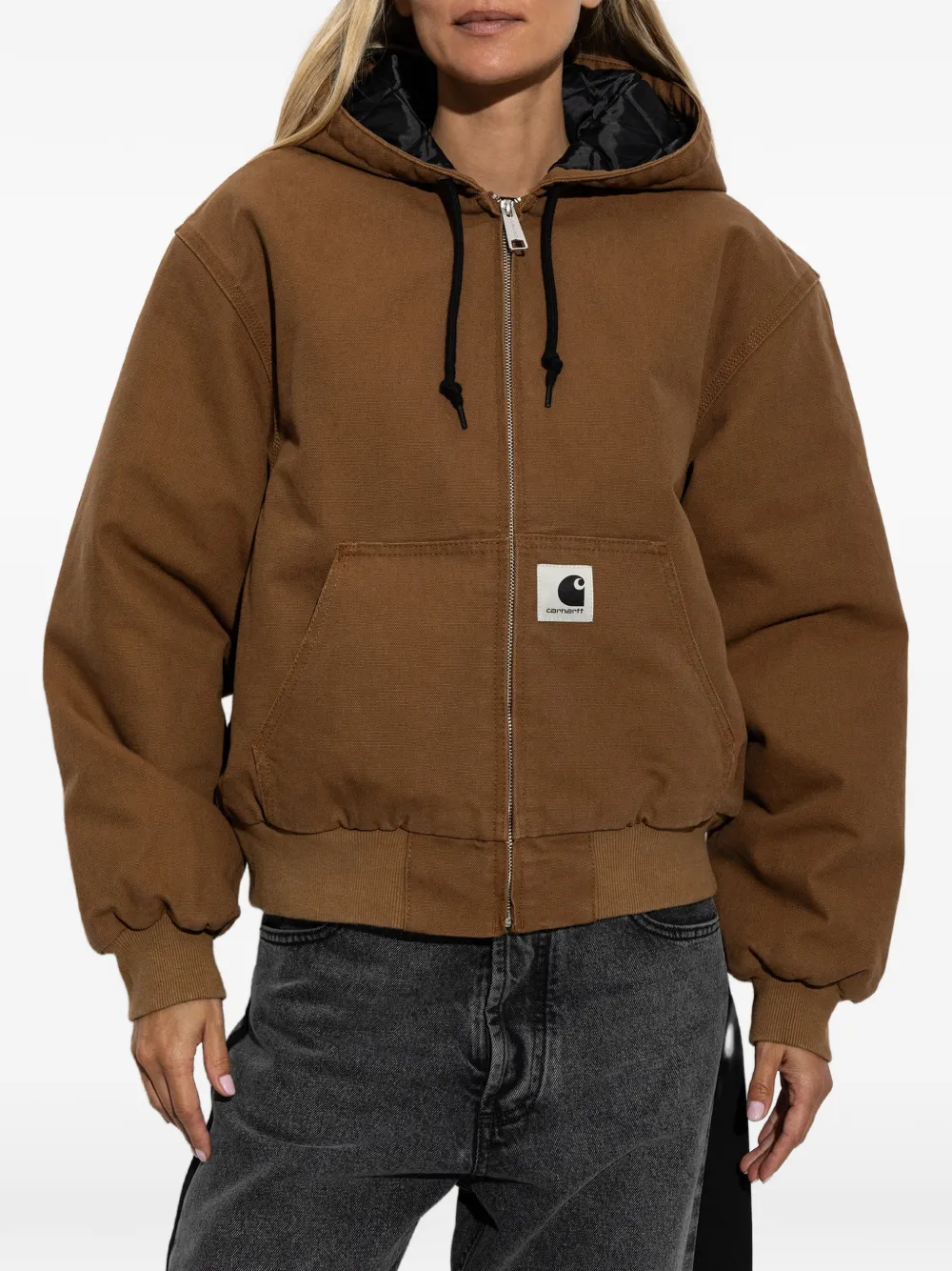 Carhartt WIP Active jack met trekkoord en logopatch Bruin