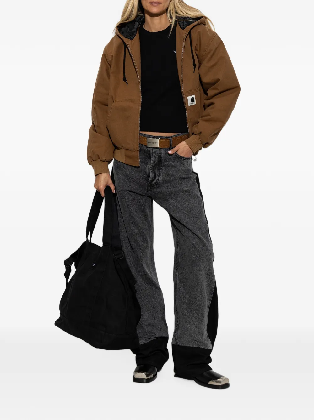 Carhartt WIP Active jack met trekkoord en logopatch Bruin