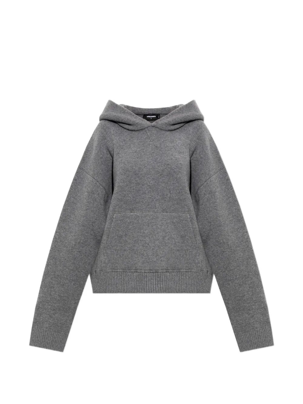 DSQUARED2 logo-embroidered knit hoodie sweater - Grigio