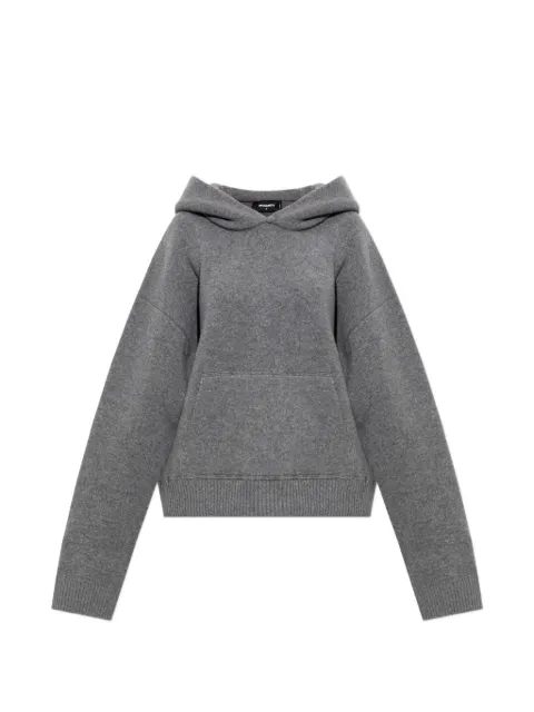 DSQUARED2 logo-embroidered knit hoodie sweater
