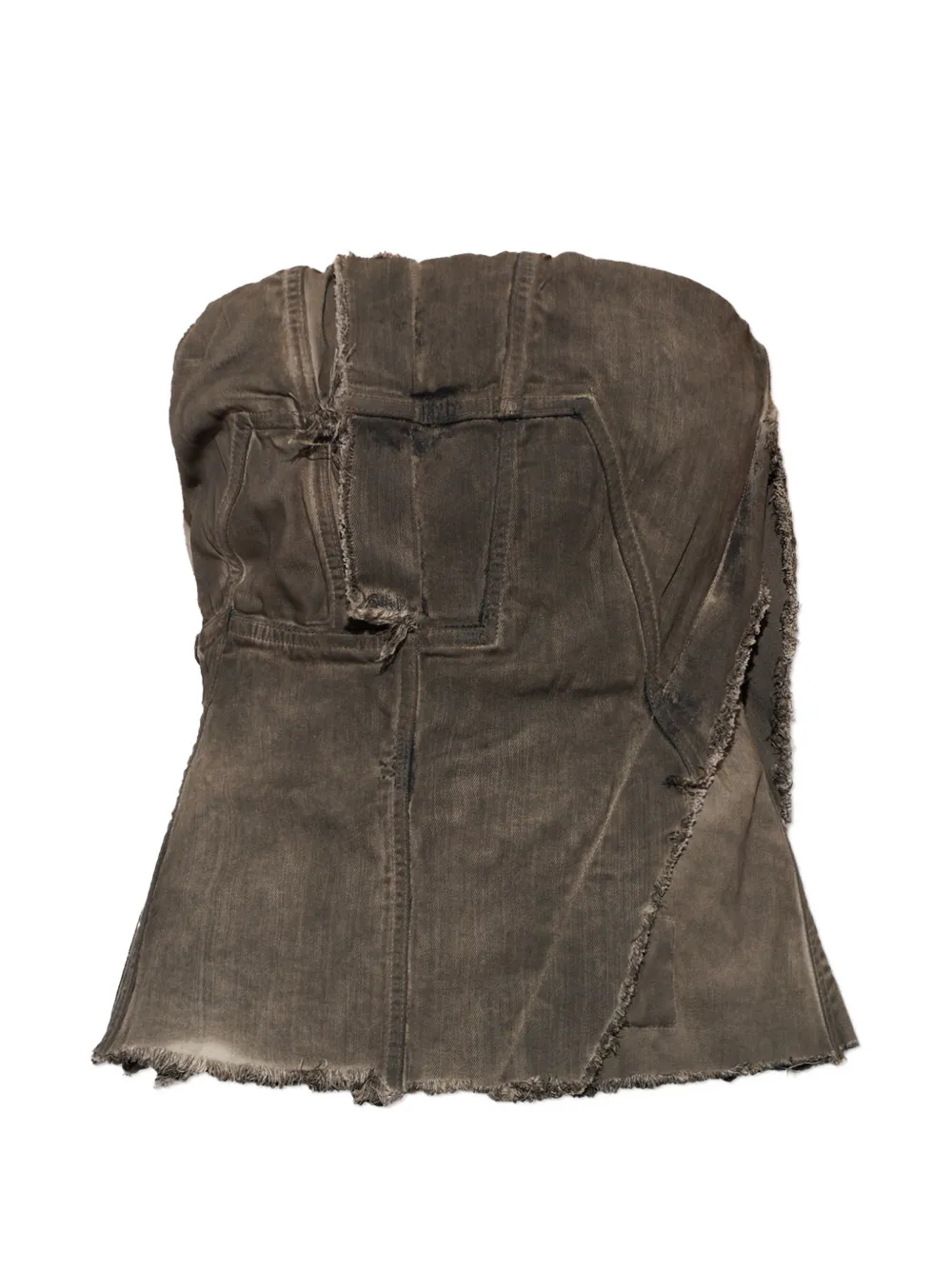 Rick Owens DRKSHDW frayed-edge bandeau top - Grigio