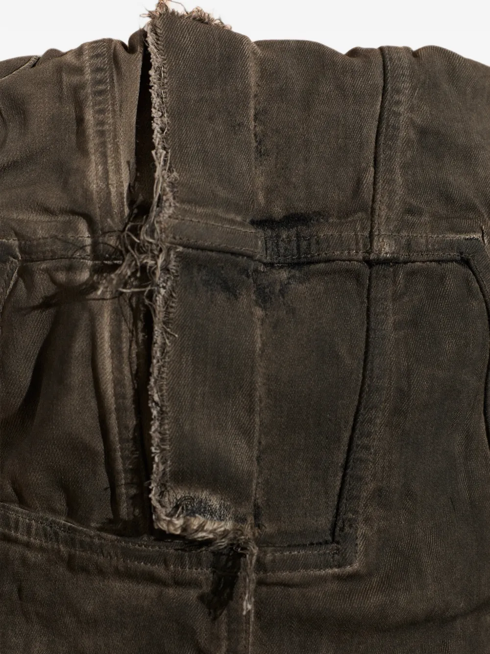 Rick Owens DRKSHDW frayed-edge bandeau top Grijs