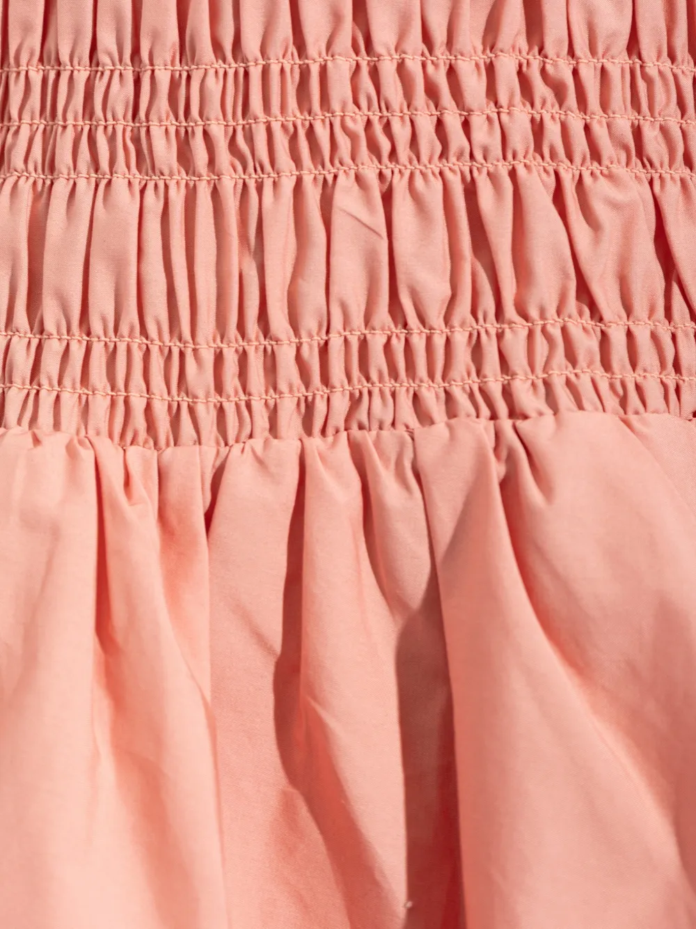 Michael Kors smocked cotton poplin bubble-hem dress Roze