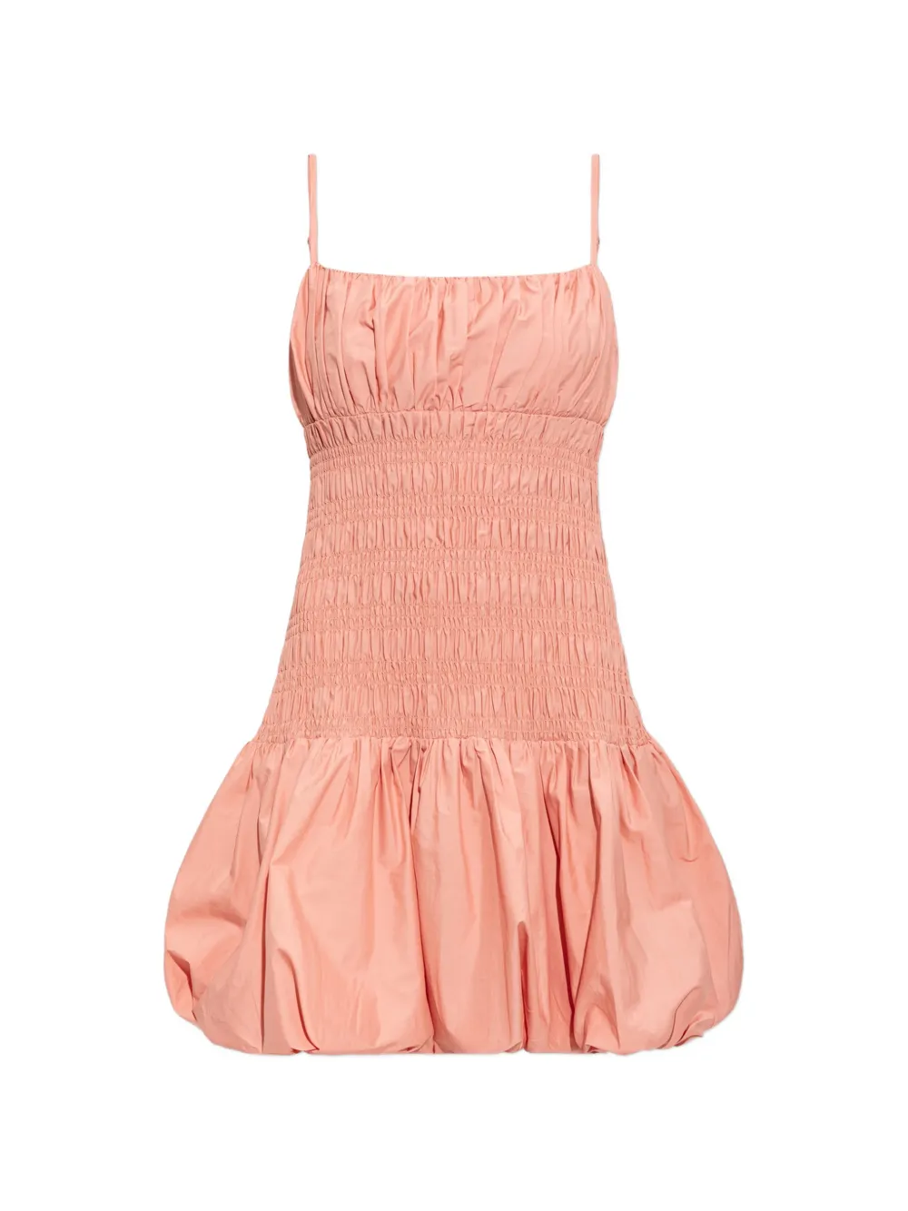 Michael Kors smocked cotton poplin bubble-hem dress Roze