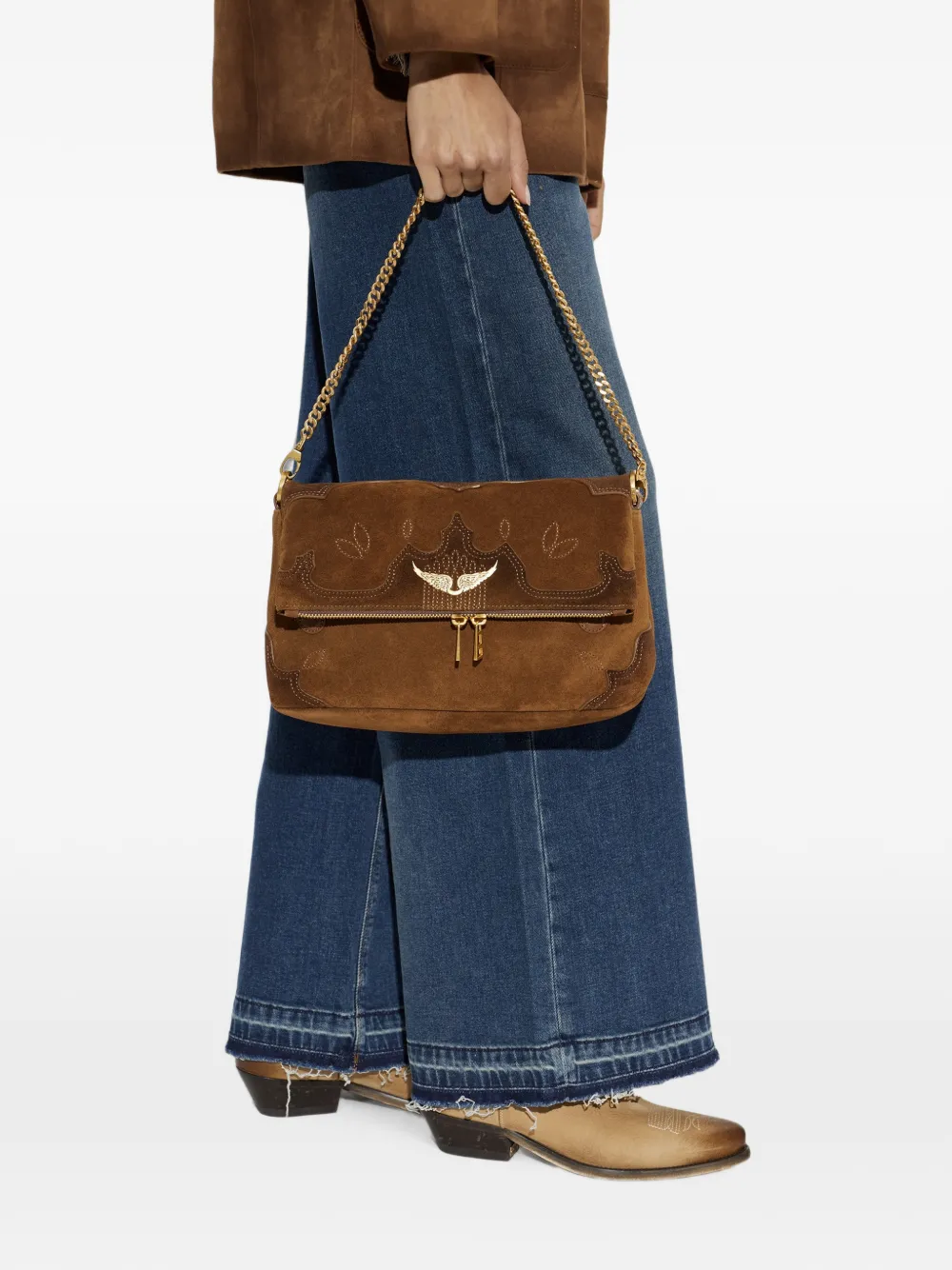 Zadig&Voltaire Rocky II Western Used tas Bruin