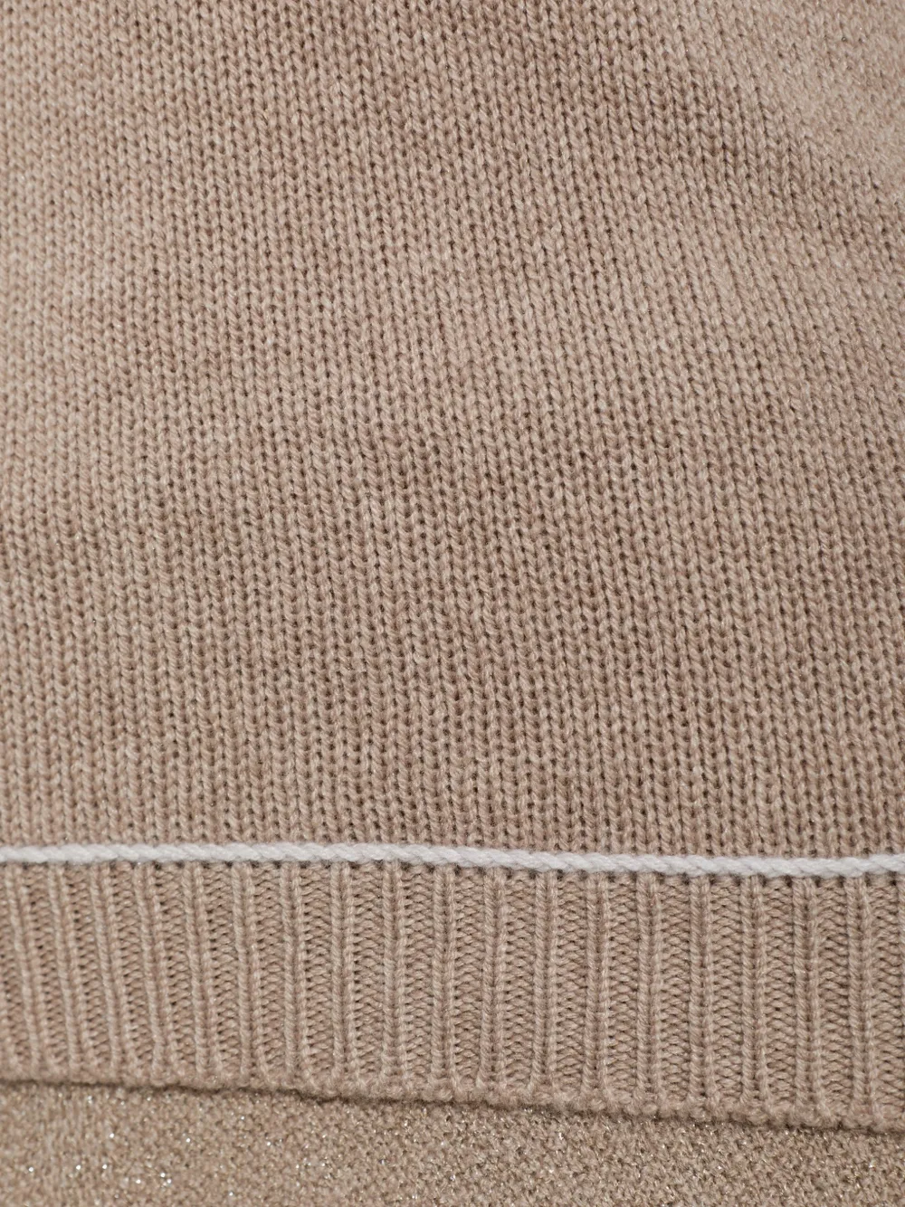 Fabiana Filippi contrast-trim short-sleeve sweater Beige