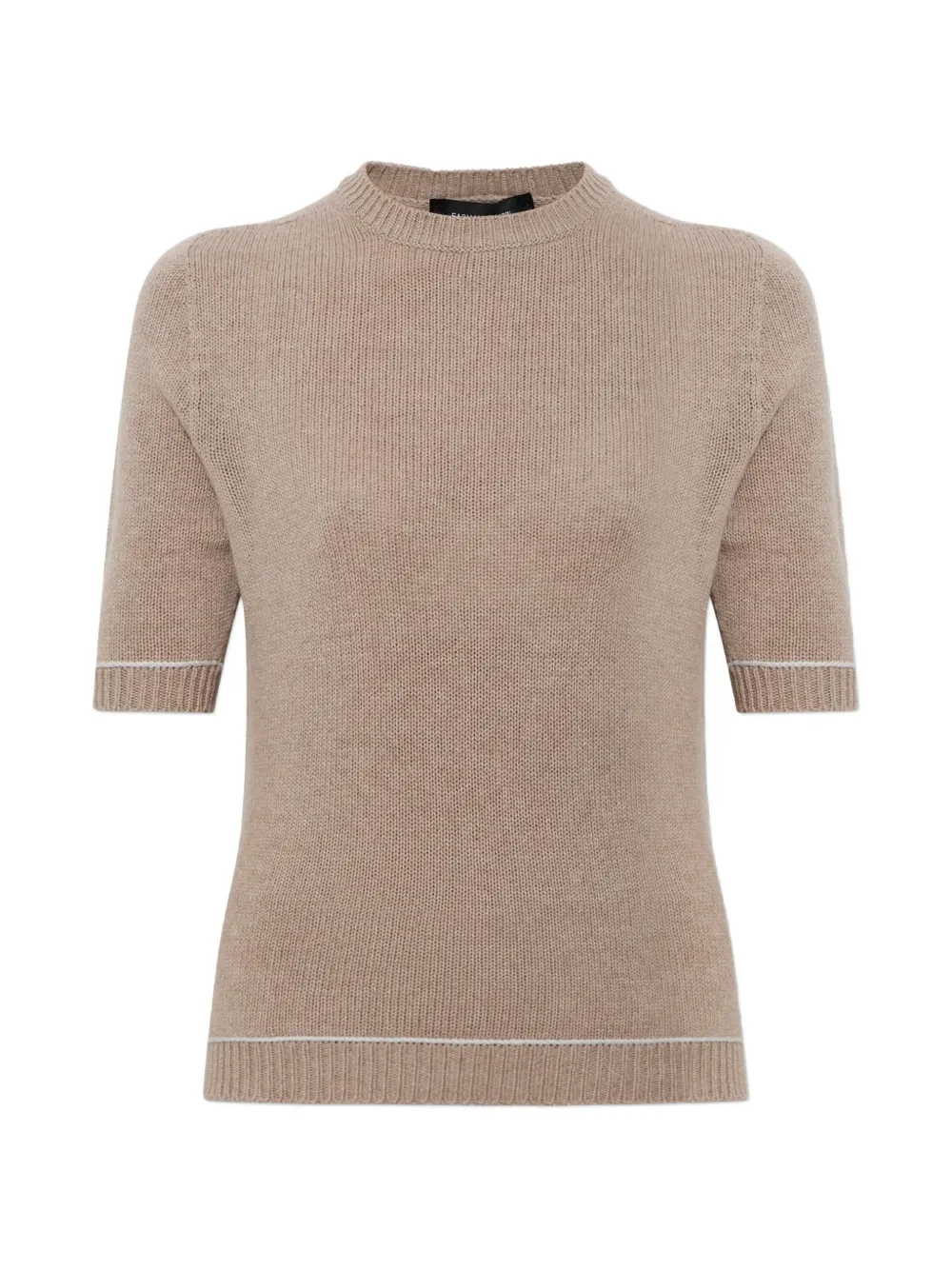 Fabiana Filippi contrast-trim short-sleeve sweater - Toni neutri