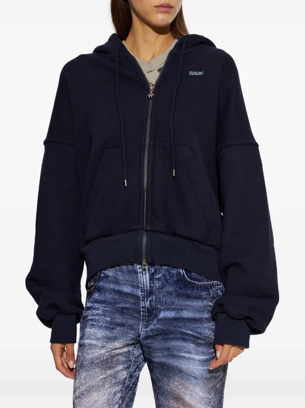 AVAVAV Hoodie met geborduurd logo Blauw