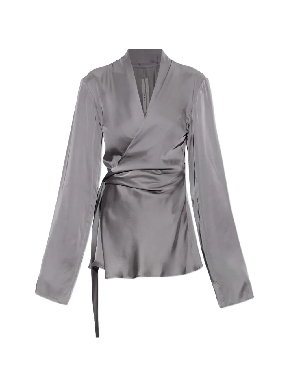 Rick Owens Laura LS wrap-style long-sleeve top - Grigio