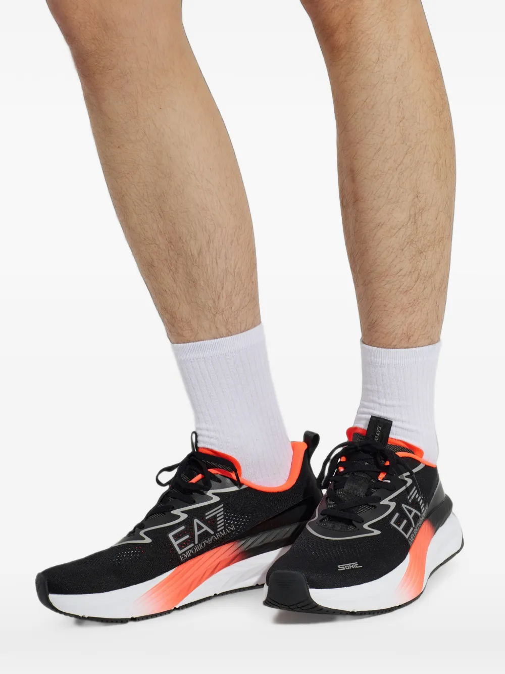 Ea7 Emporio Armani Crusher Sonic logo-print lace-up sneakers Zwart