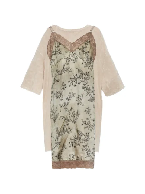 R13 floral-print lace-trim mini dress