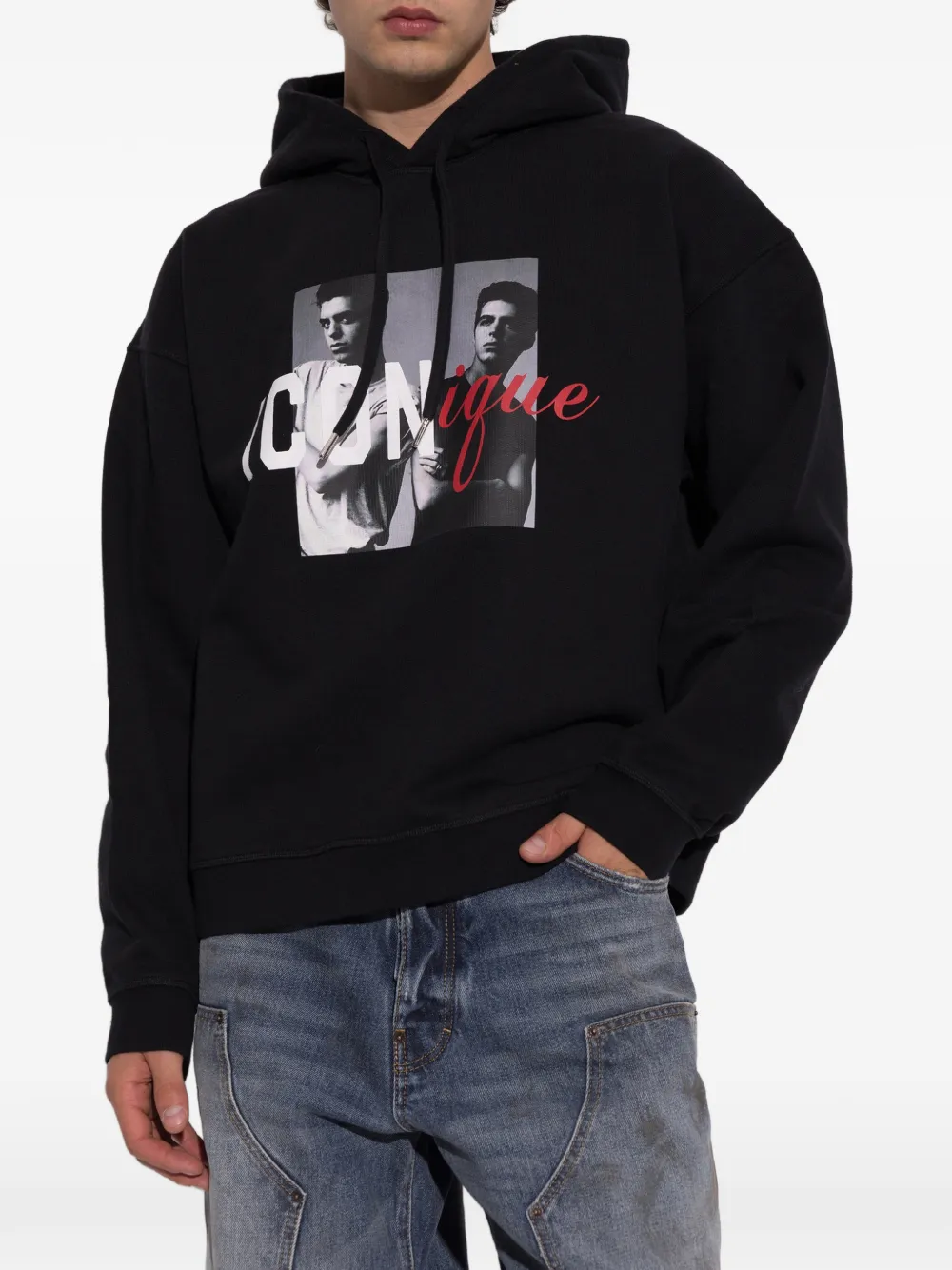 DSQUARED2 Hoodie met print Zwart