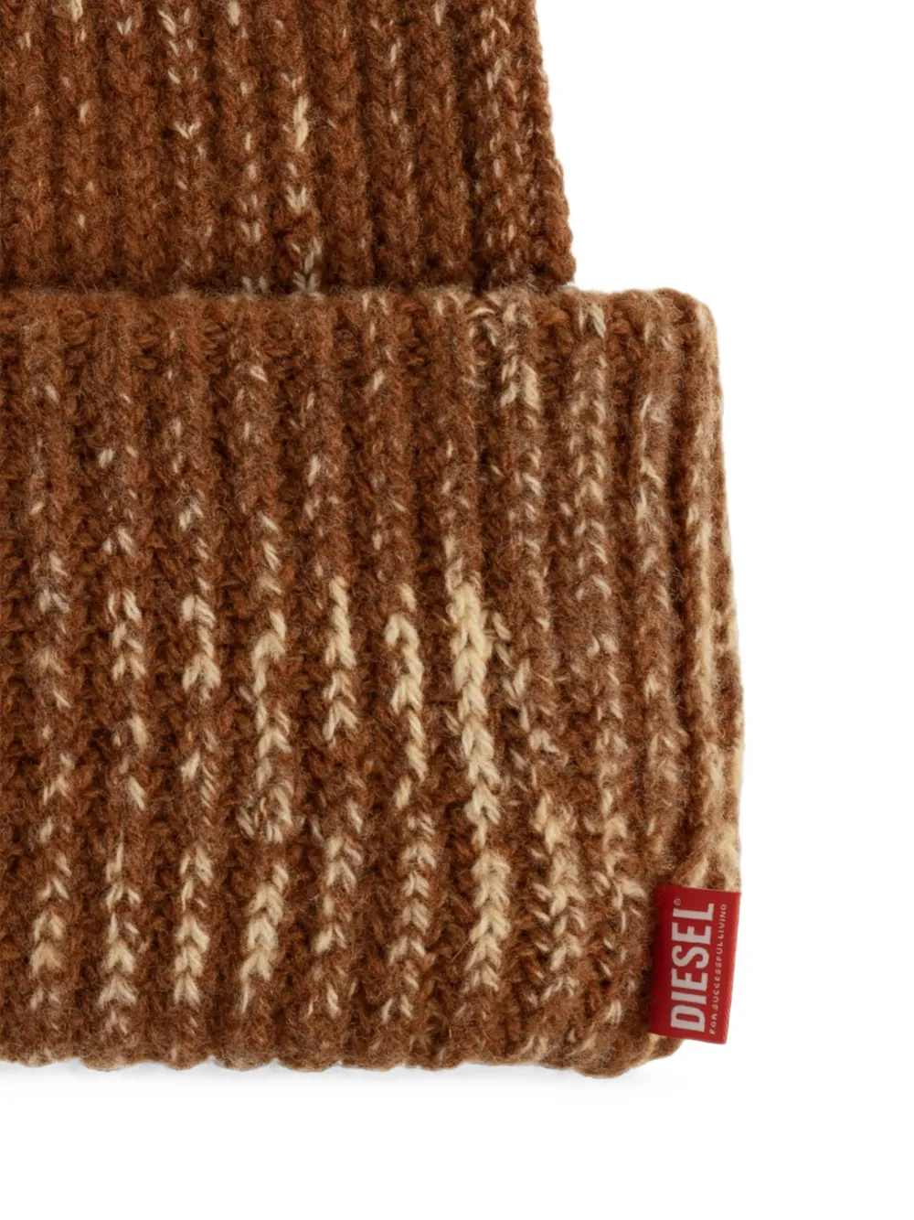 Diesel K-Avet ribgebreide muts Bruin