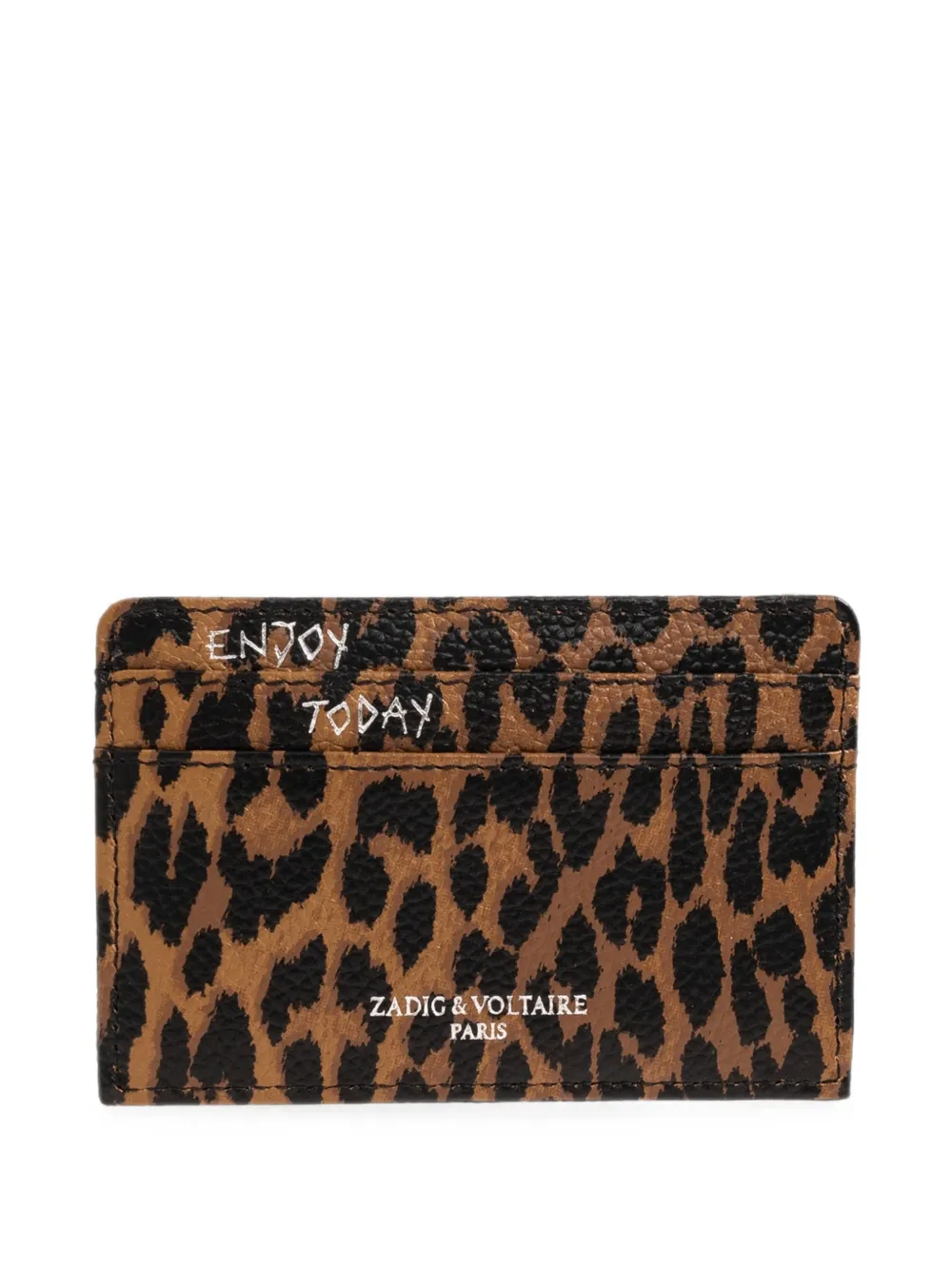 Zadig&Voltaire ZV Pass portemonnee met luipaardprint Bruin