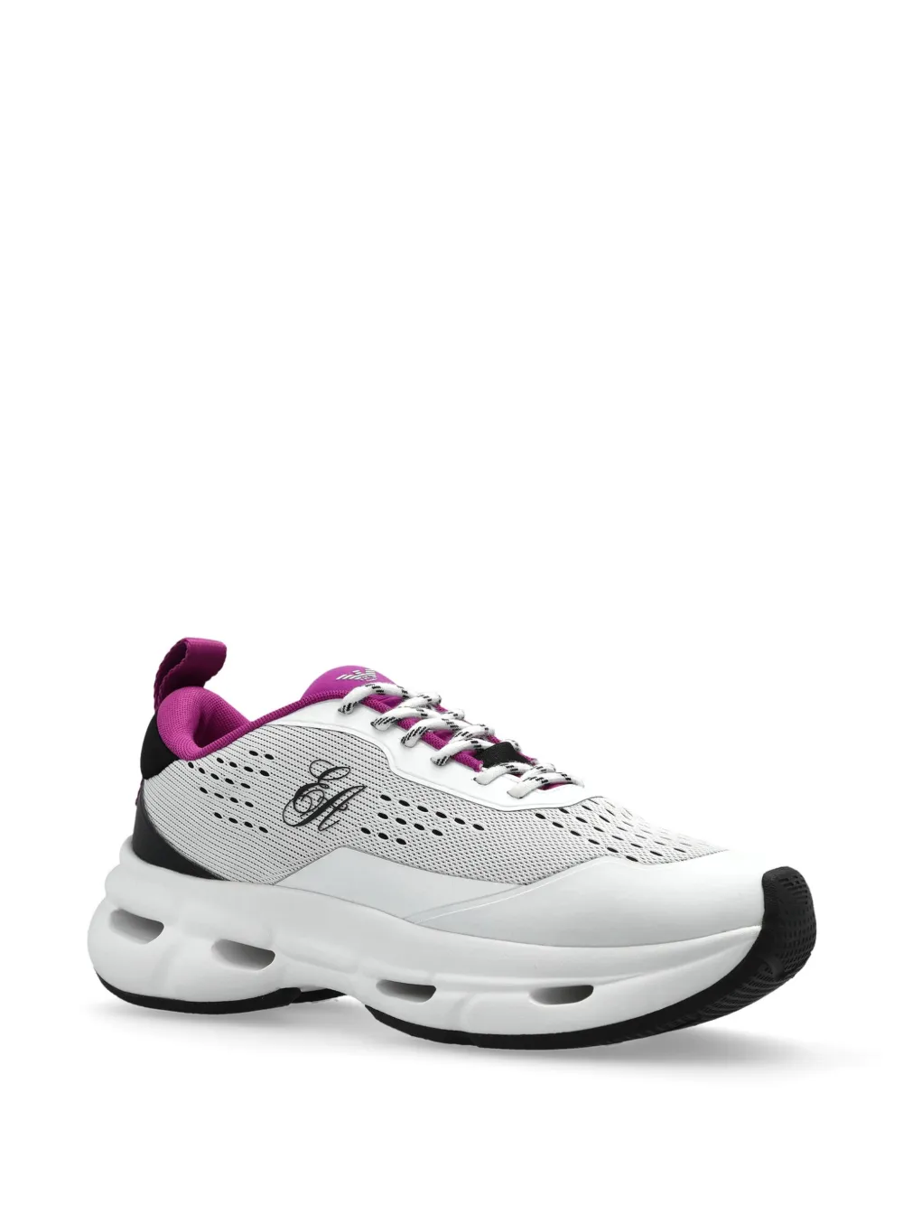 Emporio Armani logo-embroidered sneakers Wit