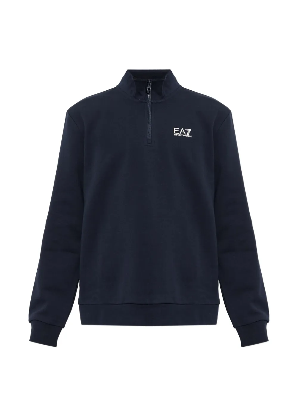 Ea7 Emporio Armani logo-print half-zip sweatshirt - Blu