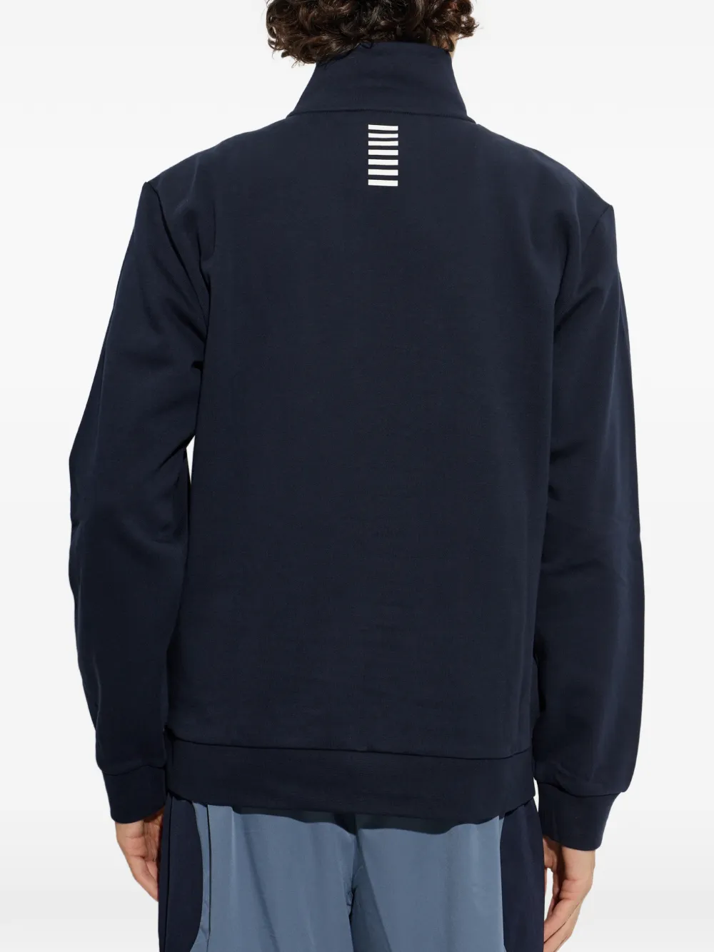Ea7 Emporio Armani Sweater met halve rits Blauw