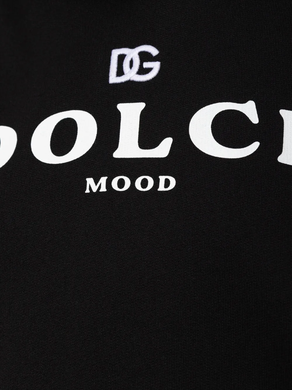 Dolce & Gabbana logo-embroidered cotton hoodie Zwart