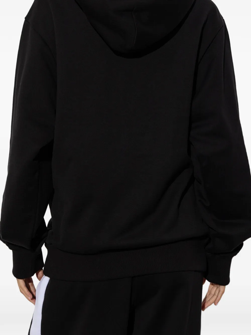 Dolce & Gabbana logo-embroidered cotton hoodie Zwart