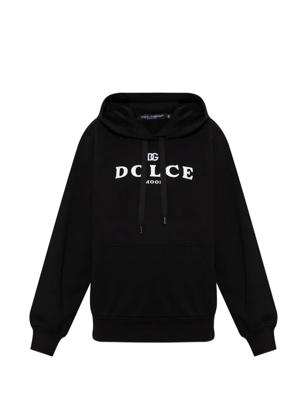 Dolce & Gabbana logo-embroidered cotton hoodie - Nero