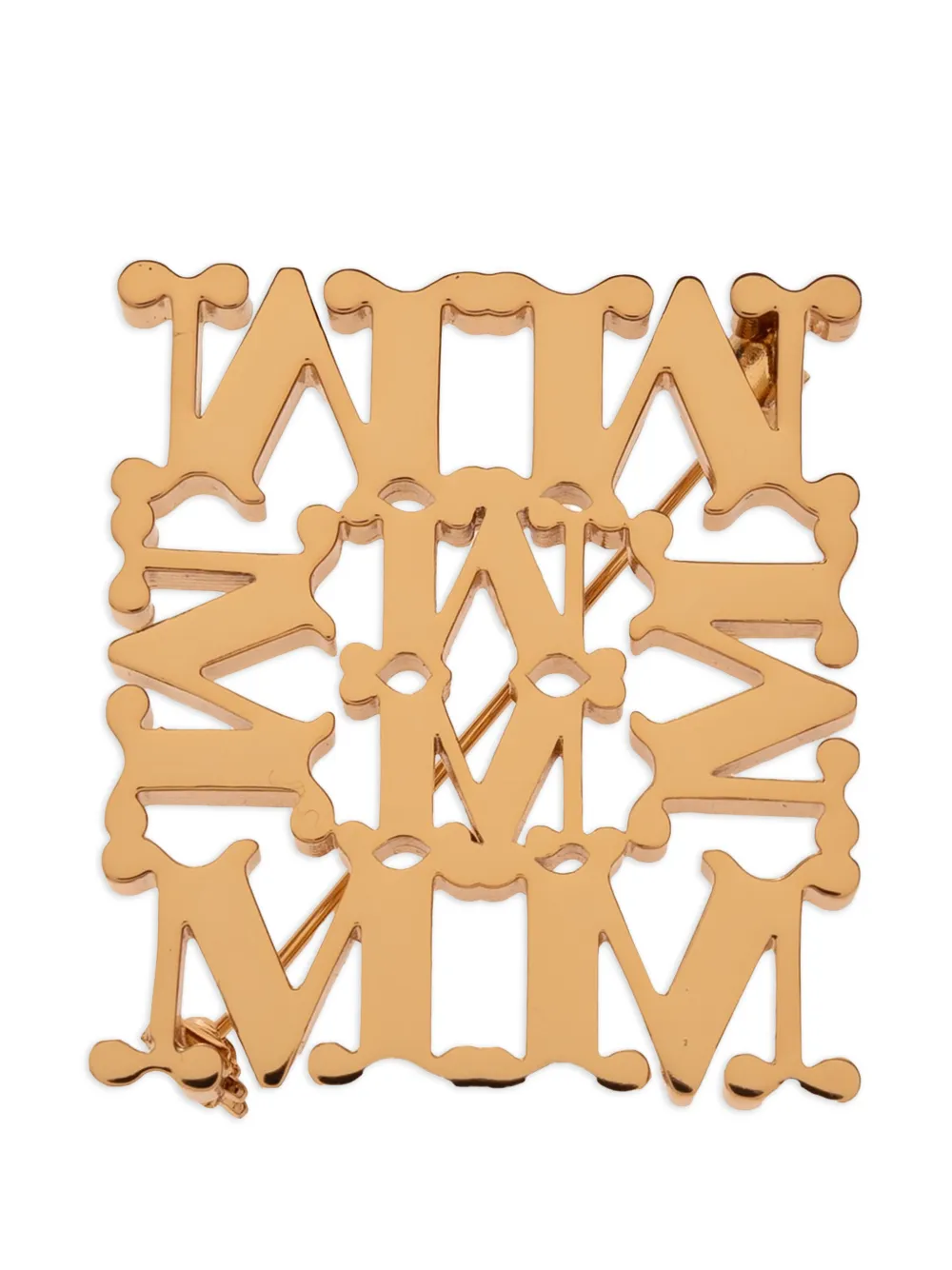 Max Mara logo-monogram brooch - Oro