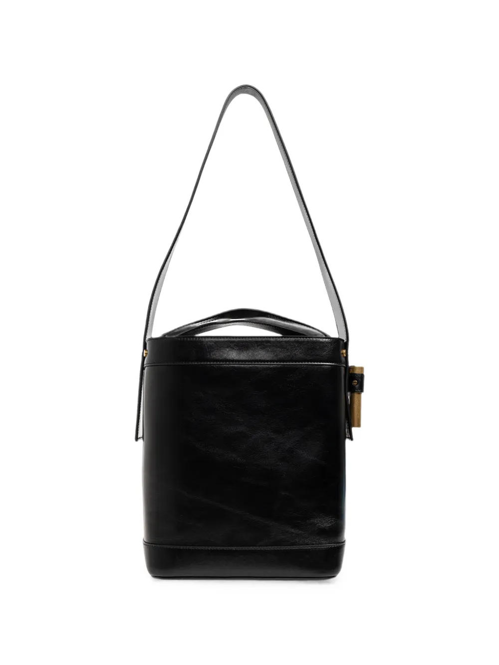 Versace Kleine Pivot leren bucket-tas Zwart