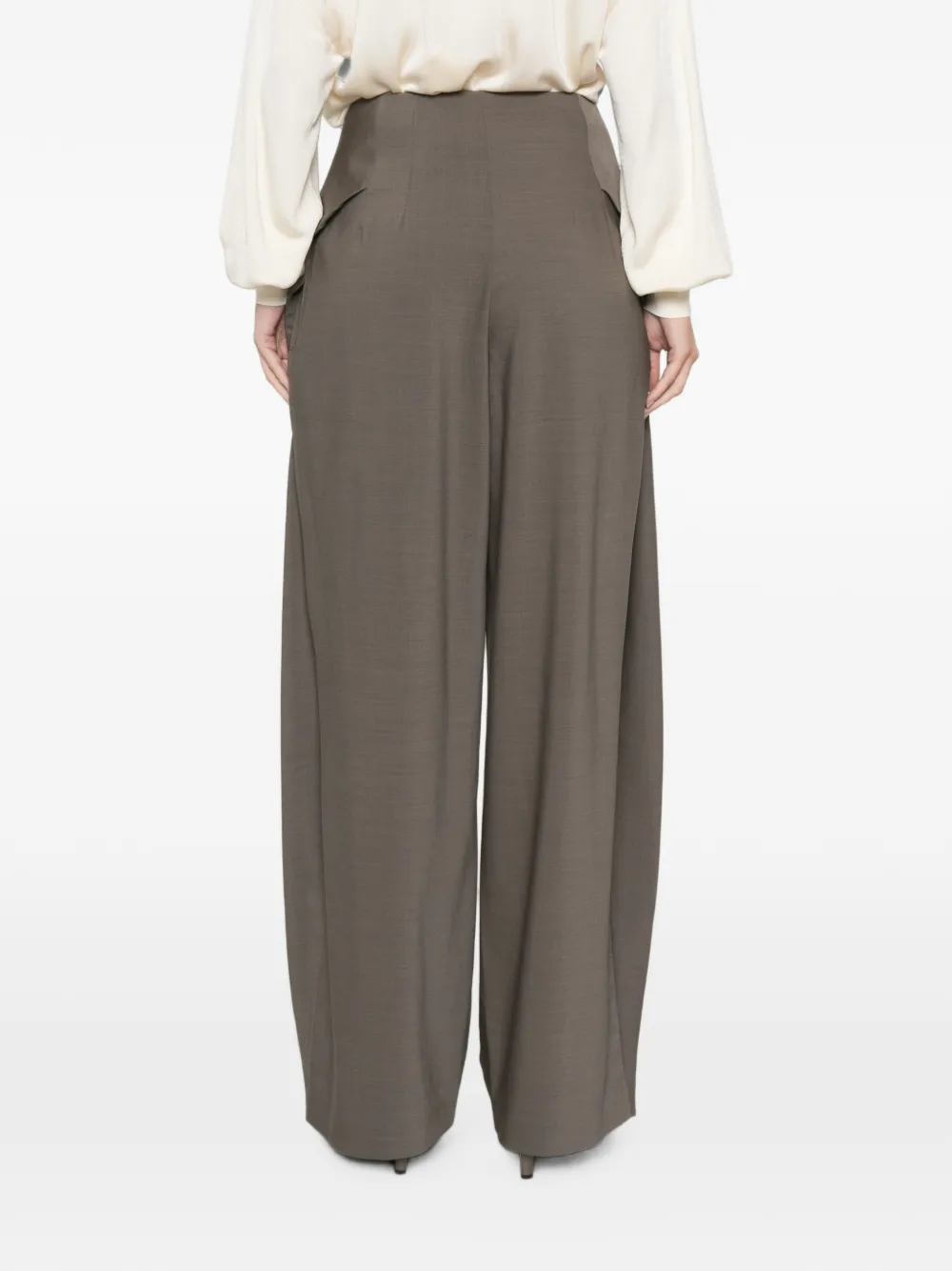 Jacquemus Cubisto layered-detail tailored trousers Grijs