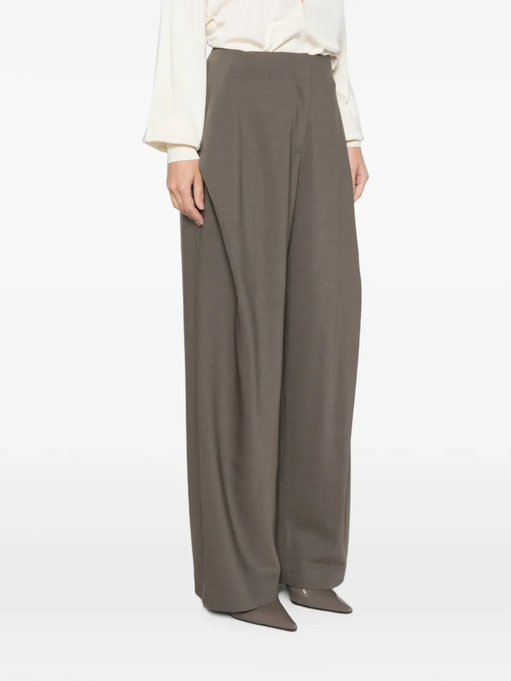 Jacquemus Cubisto layered-detail tailored trousers Grijs
