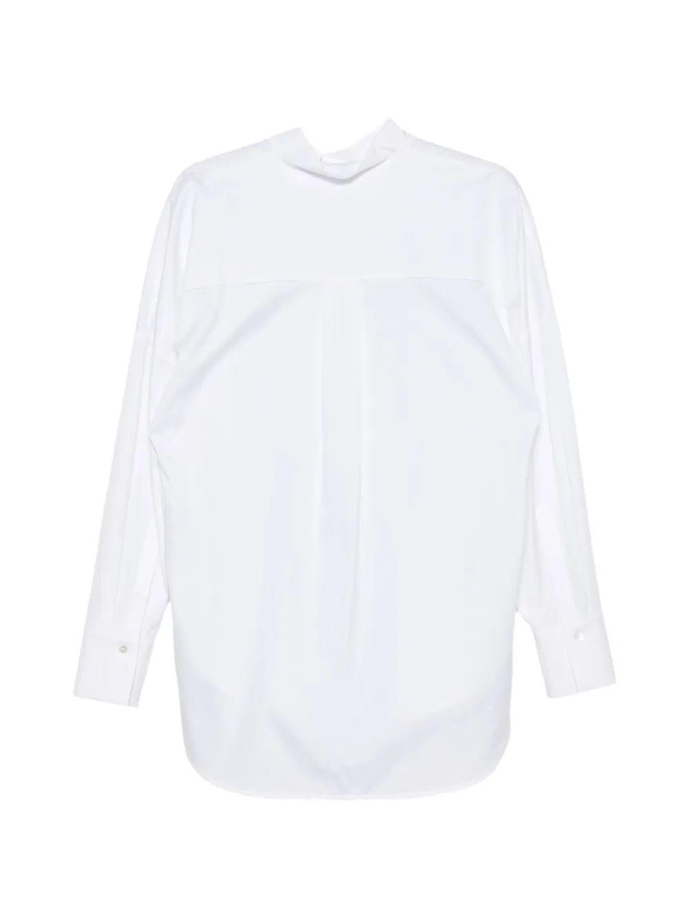 P.A.R.O.S.H. Cambridge blouse met gewelfde zoom en gestrikte hals Wit