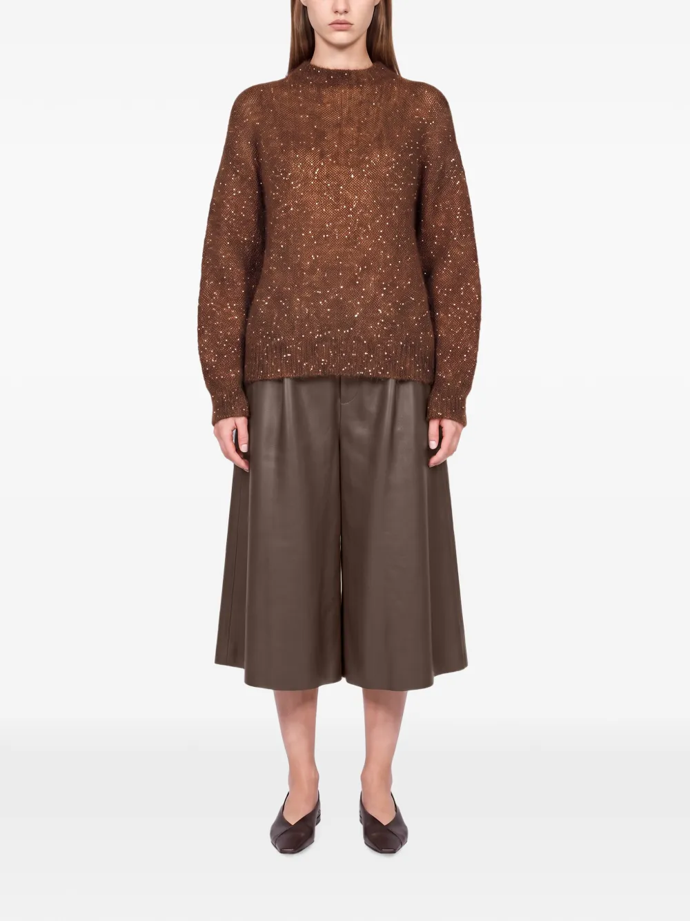 Brunello Cucinelli Trui met pailletten Bruin