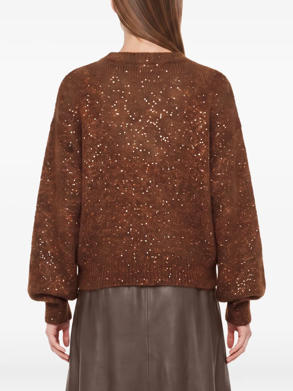 Brunello Cucinelli Trui met pailletten Bruin