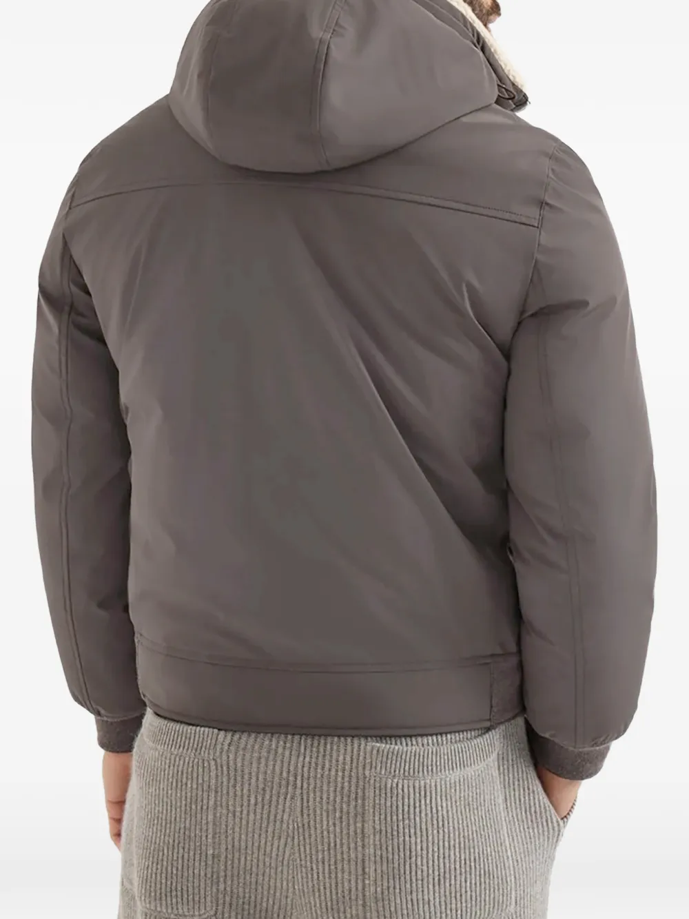 Brunello Cucinelli Nylon donsjack met afneembare capuchon Grijs