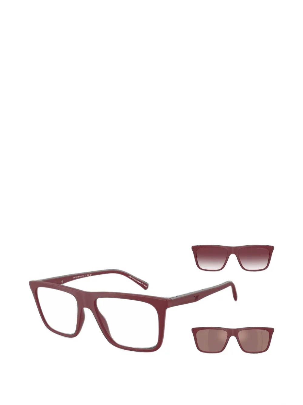 Emporio Armani Zonnebril met vierkant montuur Rood