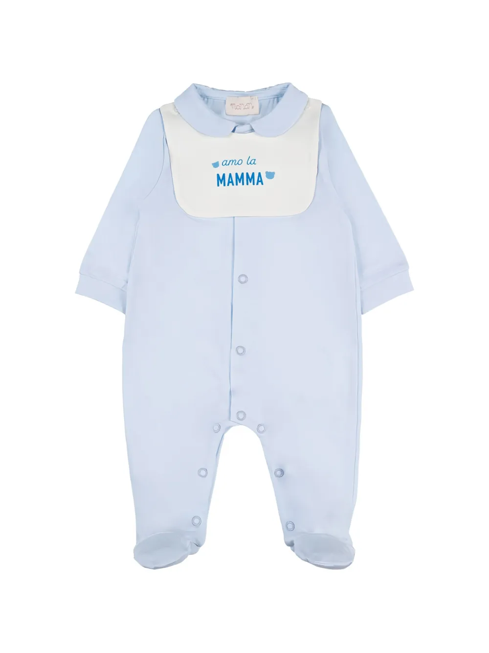 NANAN Pyjama met I Love Mum Dad-slabbetje Blauw