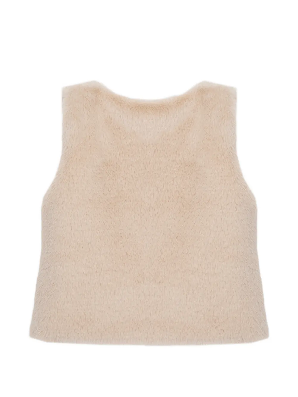 Patachou Bodywarmer van imitatiebont met geborduurde bloemen Beige