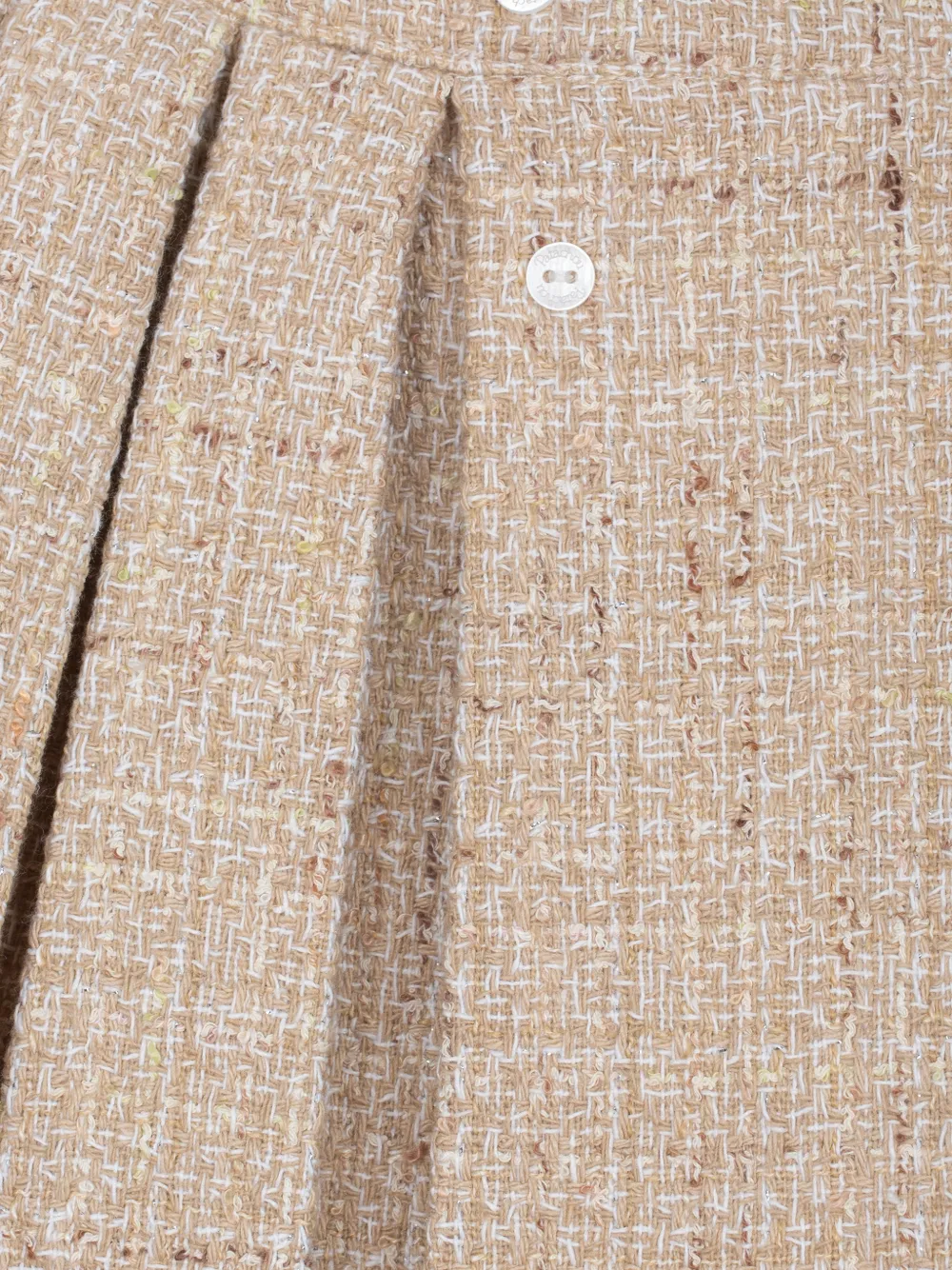 Patachou Geplooide bouclé mini-rok Beige