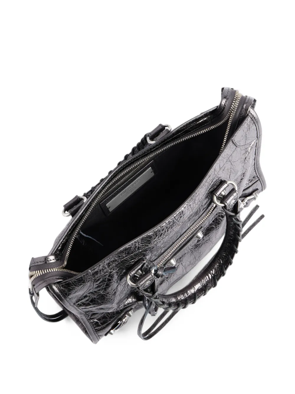 Balenciaga Kleine Le City metallic leren shopper Grijs