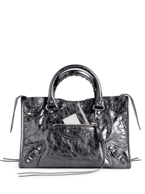 Balenciaga small Le City metallic leather tote bag