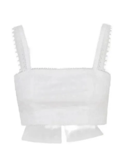 Waimari lace-trim cropped top