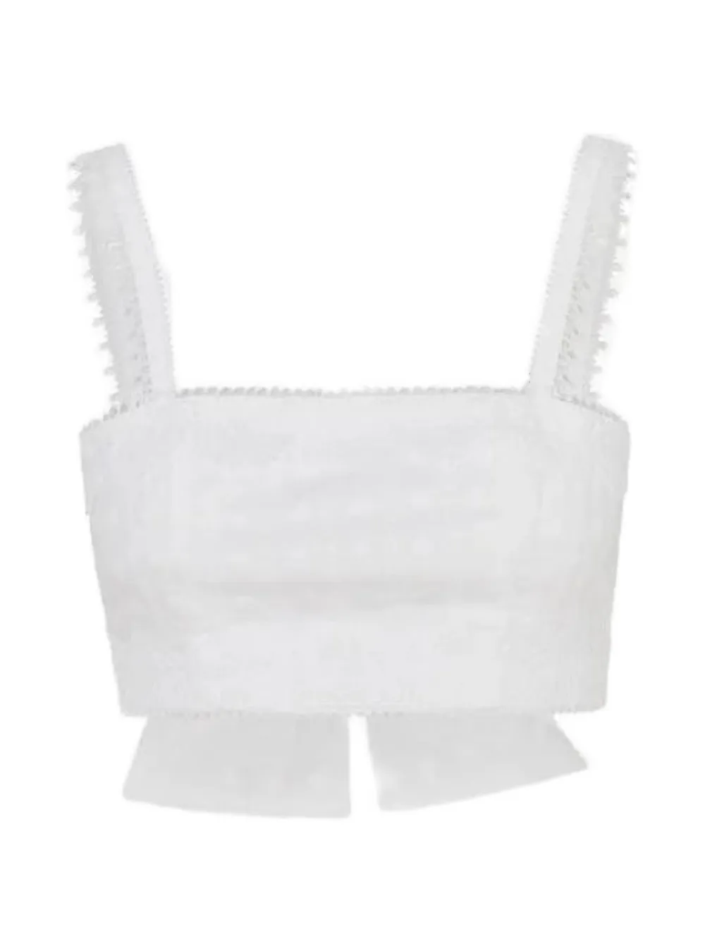 Waimari lace-trim cropped top
