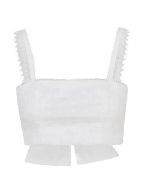Waimari lace-trim cropped top