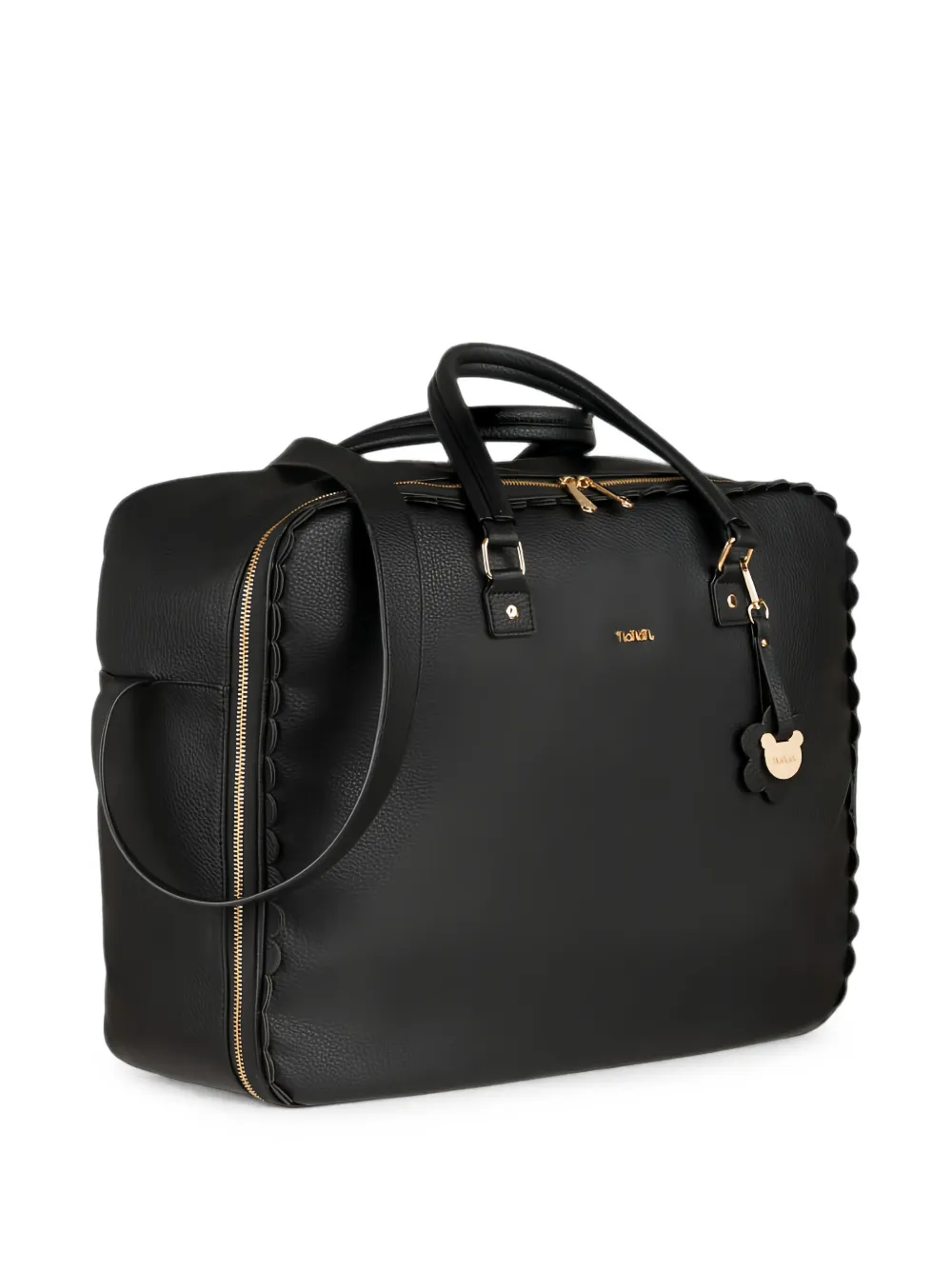 NANAN scalloped-trim grained changing bag - Schwarz