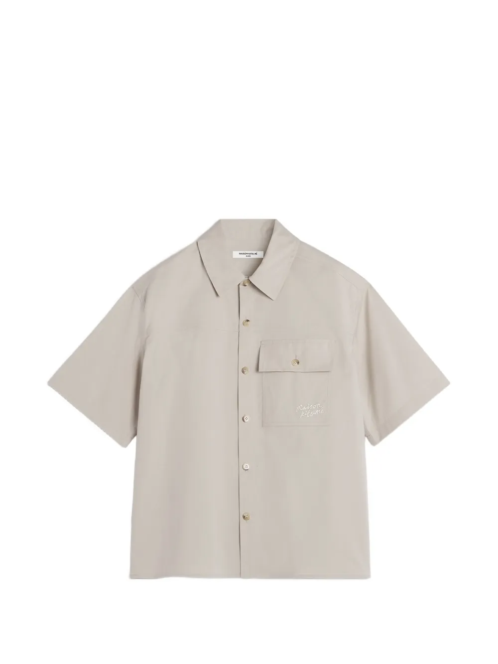 Maison Kitsuné logo-embroidered short-sleeve shirt - Nude