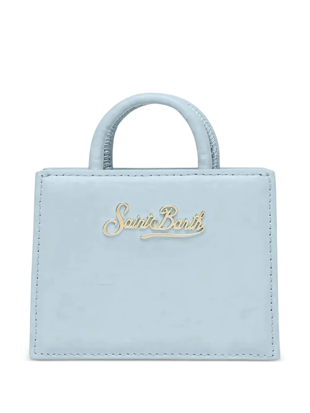 MC2 Saint Barth Leren mini-tas met logoplakkaat Blauw