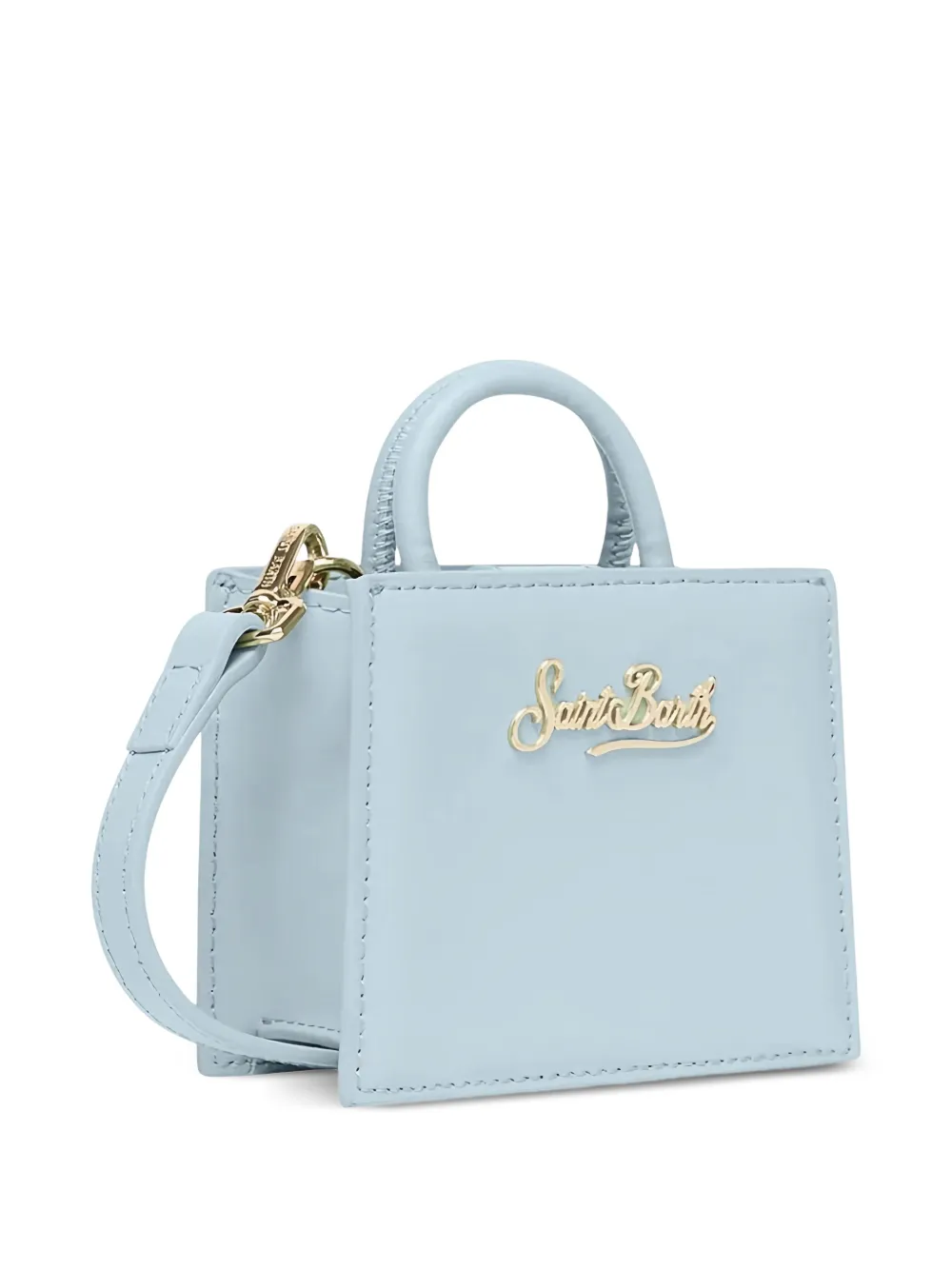 MC2 Saint Barth Leren mini-tas met logoplakkaat Blauw