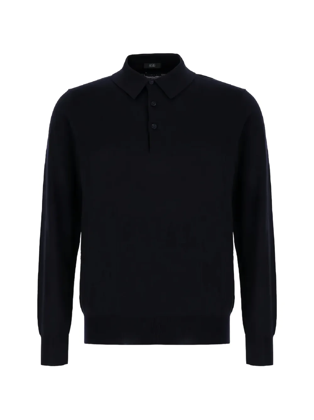 Hosio long-sleeved cotton polo shirt - Blu