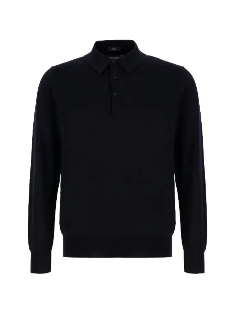 Hosio long-sleeved cotton polo shirt