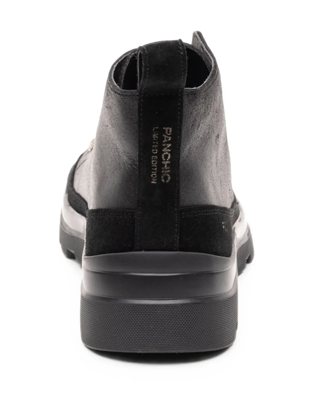 PANCHIC lace-up panelled ankle boots Zwart