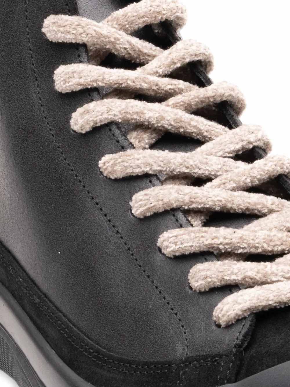 PANCHIC lace-up panelled ankle boots Zwart