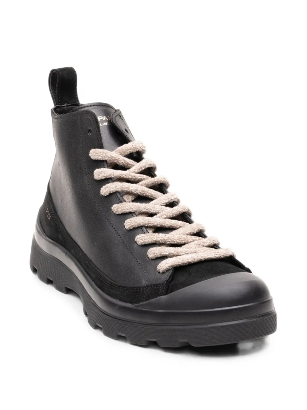 PANCHIC lace-up panelled ankle boots Zwart